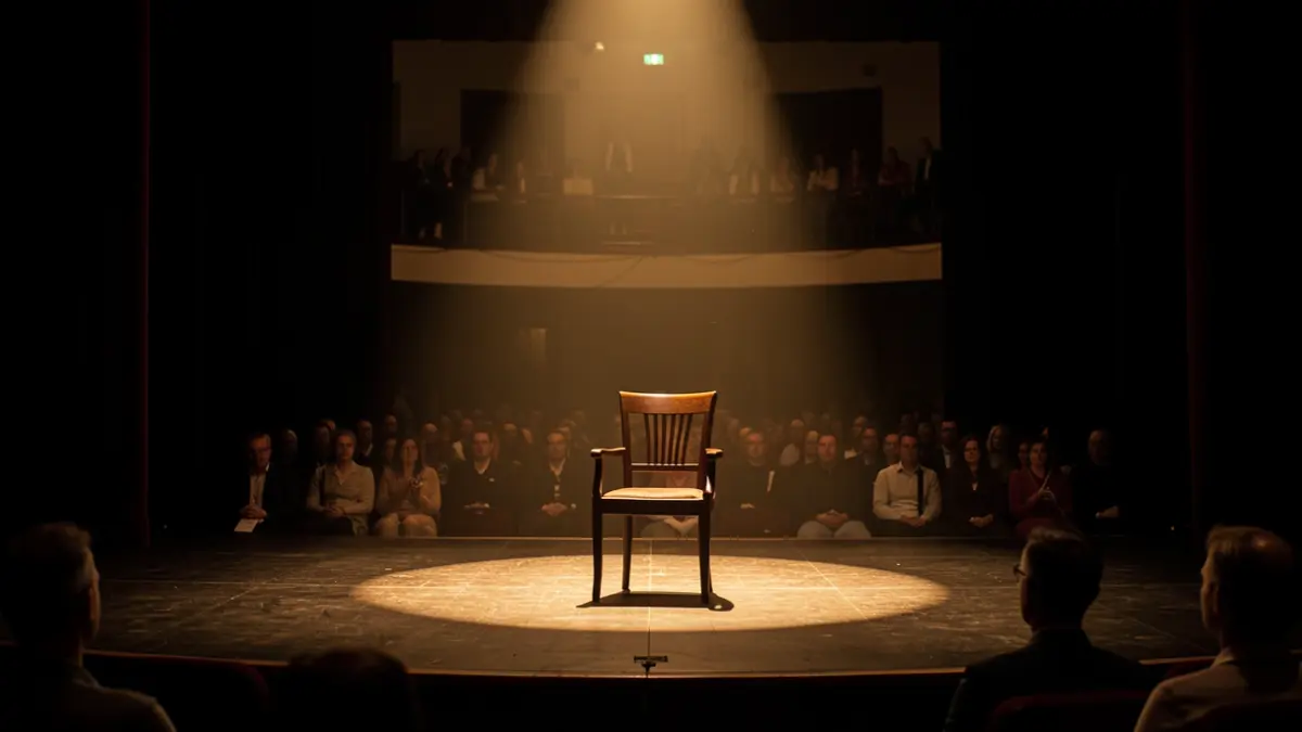Imatge genèrica d'un escenari de teatre buit amb un focus de llum.