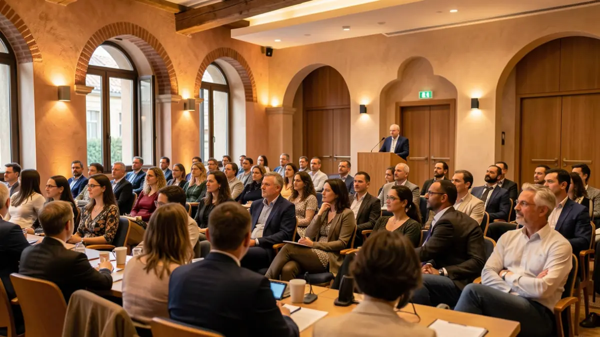 Imatge genèrica d'una conferència sobre política i societat.